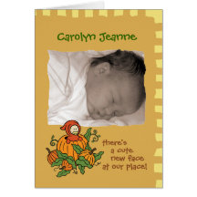 Autumn Baby Birth Announcement (boy or girl) Card
