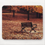 autumn bench in the park mousepad