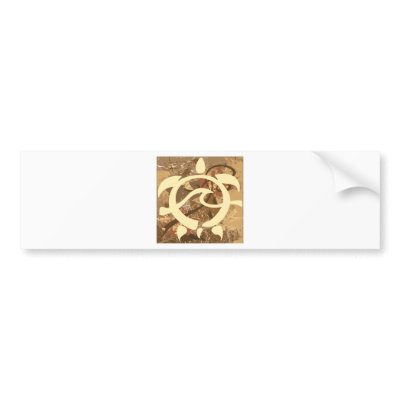 Autumn-BG-Turtle Bumper Sticker by Deepsy