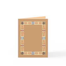 Autumn Border Brown Blue Note Card