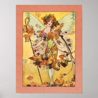 Autumn Butterfly Fairy Poster