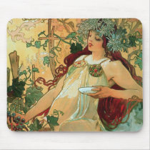 Autumn by Alphonse Mucha ~ Mousepad