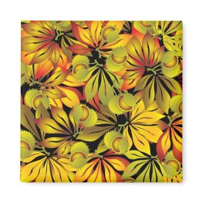autumn chestnut leave magnets by VioDeSign