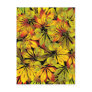 autumn chestnut leaves postcard