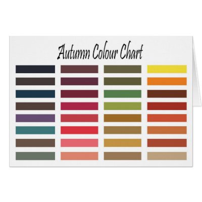 Autumn colour chart greeting cards by Angel86