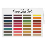 Autumn colour chart greeting cards