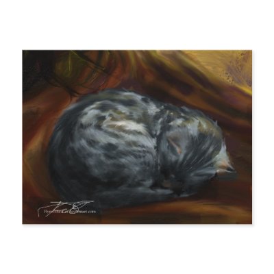 Autumn Colours: Sleeping Cat - postcard 2 by Flynn_the_Cat