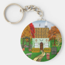 Autumn Cottage Keychain