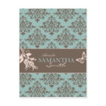 Autumn Damask Advice Postcard B