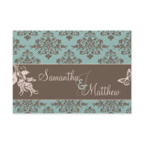 Autumn Damask Directions Card B2 Custom Invitation