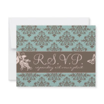 Autumn Damask RSVP Card B2 Personalized Invitations