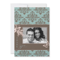 Autumn Damask TY Card B2 Personalized Announcements