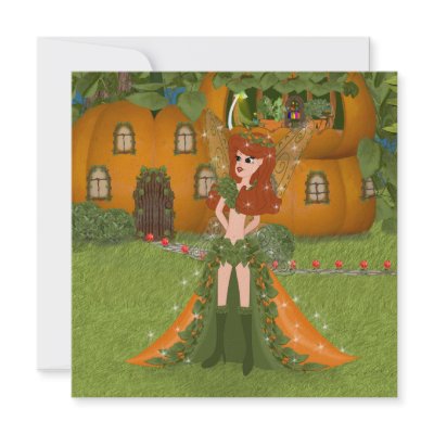 Autumn Fairy Pumpkin Cottage Invite by KirstenEdwards