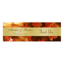 Autumn Fall Leaf Gold Wedding Favour Tag