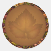 Autumn Fall leaves Cupcake Toppers Stickers