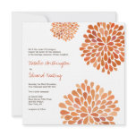 Autumn Fall Orange Wedding Flower Blooms Invite invitations