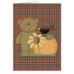 autumn fall teddy bear cutie card