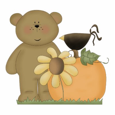 autumn fall teddy bear cutie photo cut out by doonidesigns