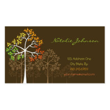Autumn/ Fall Trees on Brown Template Profile Card Business Card