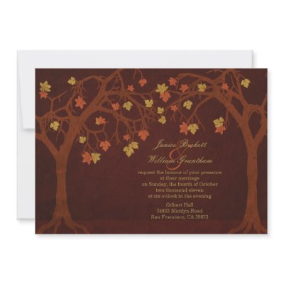 Autumn / Fall Trees Wedding Invitation by youreinvited