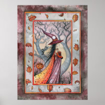 Autumn Fall Witch Wiccan Poster by Molly Harrison