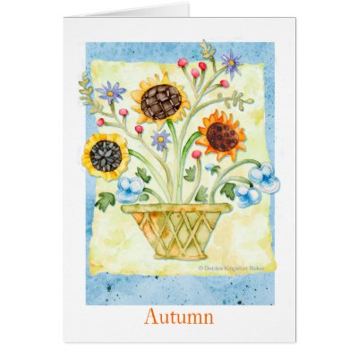 Autumn Flowers Cards by DebbieKingstonBaker