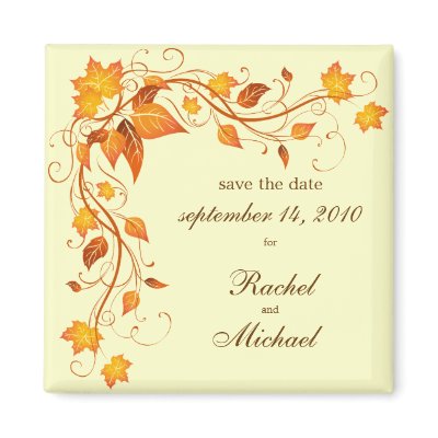 Autumn Foliage Save the Date Magnet by mistyqeweddings