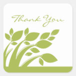 Autumn Foliage Thank You Stickers, Green
