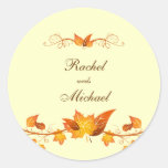 Autumn Foliage Wedding Envelope Seals Round Stickers