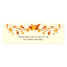 Autumn Foliage Wedding Questionnaire Business Cards
