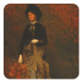Autumn Forest with Wandering Woman Round Stickers