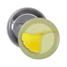 Autumn Ginkgo Leaf Button