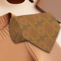 Autumn Glow Golden Haze Abstract Art Tie