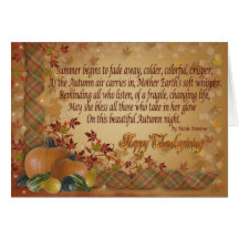 Autumn glow poem Thanksgiving greeting Greeting Cards