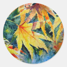 Autumn Gold Round Sticker