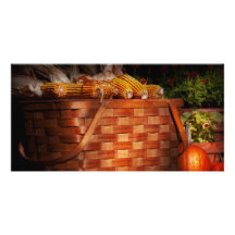 Autumn - Gourd - Fresh corn Photo Card Template