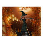 Autumn Halloween Witch Postcards