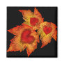 Autumn Hearts Black Magnet