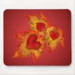 Autumn Hearts Red Mousepad