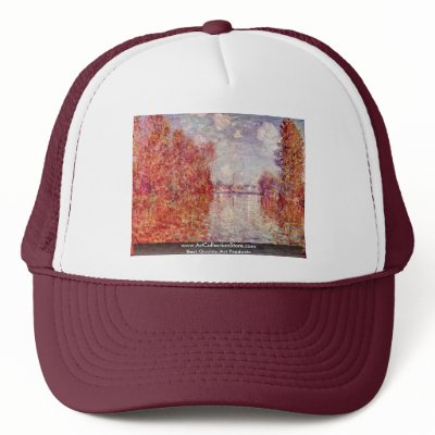 Autumn In Argenteuil By Claude Monet Mesh Hats by Artcollection