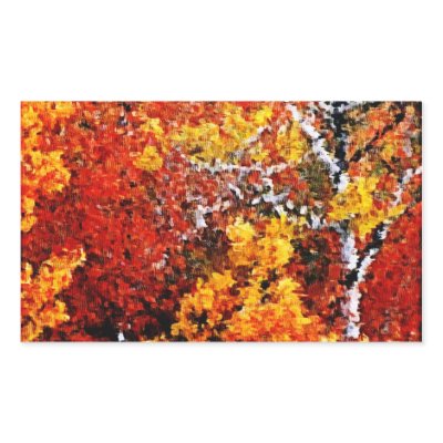 Autumn in the Forest - Painting Art Stickers by NhanNgo