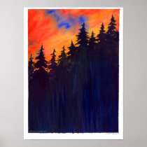 Autumn Lake "SUNSET WOOD" Poster