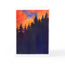 Autumn Lake "SUNSET WOODS" Greeting Card