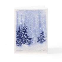 Autumn Lake "WINTER PINES" Greeting Card