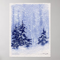 Autumn Lake "WINTER PINES" Poster