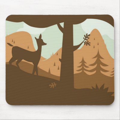 Autumn Landscape with Deer Mouse Pads by billoneil