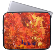 Autumn Laptop sleeves Orange Yellow Fall Leaves