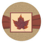 Autumn Leaf 1.5" Diameter Round Sticker