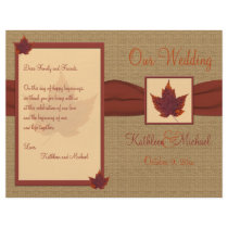 Autumn Leaf Wedding Program Flyer