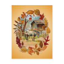 AUTUMN LEAVES & APPALOOSA by SHARON SHARPE Postcards